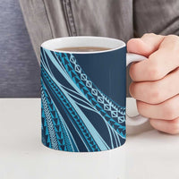 Pasifika Women's Day - Samoa Siapo Malu Tattoo Inspired Ceramic Mug Navy Blue LT7 - Polynesian Pride