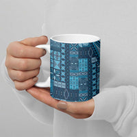 Pasifika Women's Day - Samoa Siapo Malu Tattoo Inspired Ceramic Mug Navy Blue LT7 - Polynesian Pride