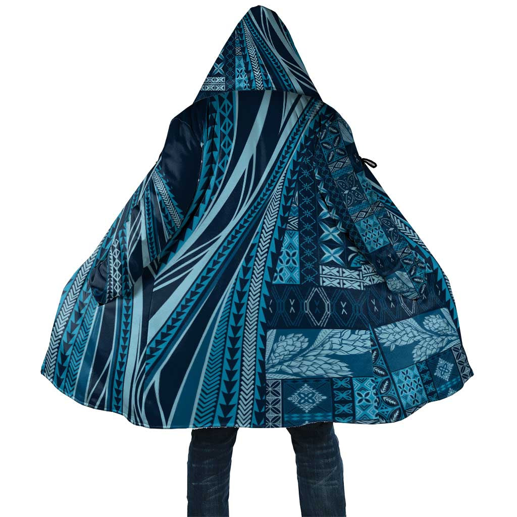 Pasifika Women's Day - Samoa Siapo Malu Tattoo Inspired Cloak Navy Blue LT7 Unisex Navy Blue - Polynesian Pride