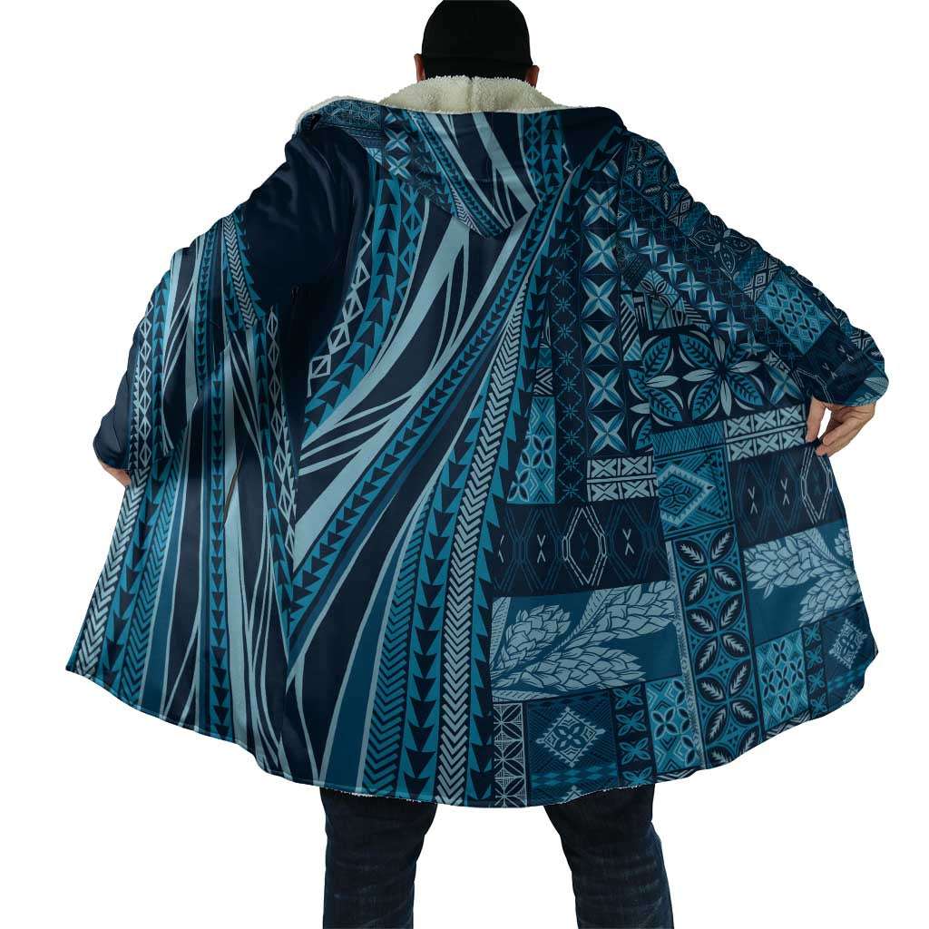 Pasifika Women's Day - Samoa Siapo Malu Tattoo Inspired Cloak Navy Blue LT7 - Polynesian Pride