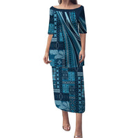 Pasifika Women's Day - Samoa Siapo Malu Tattoo Inspired Family Matching Puletasi and Hawaiian Shirt Navy Blue