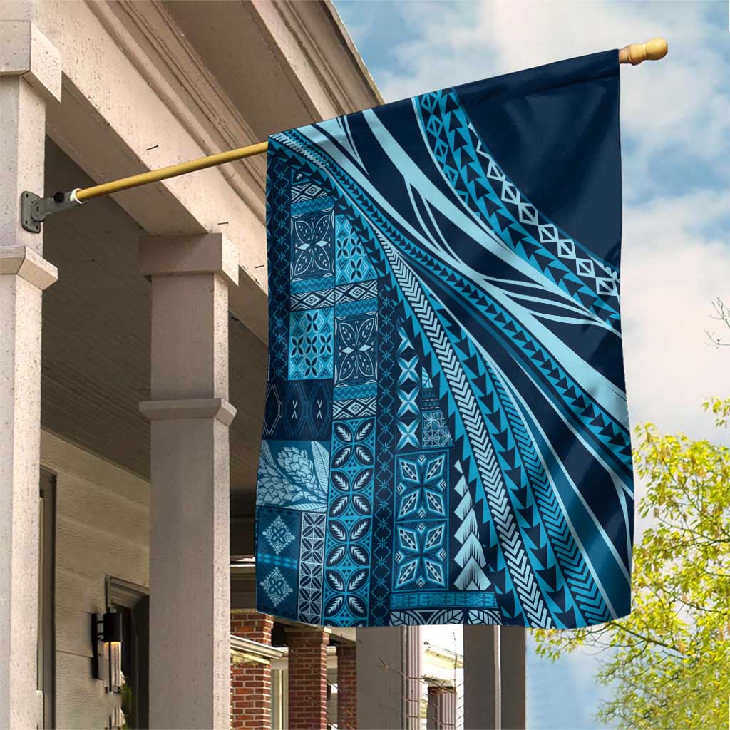 Pasifika Women's Day - Samoa Siapo Malu Tattoo Inspired Garden Flag Navy Blue