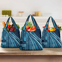 Pasifika Women's Day - Samoa Siapo Malu Tattoo Inspired Grocery Bag Navy Blue LT7 3-pack One Size Navy Blue - Polynesian Pride