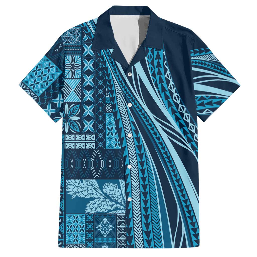 Pasifika Women's Day - Samoa Siapo Malu Tattoo Inspired Hawaiian Shirt Navy Blue