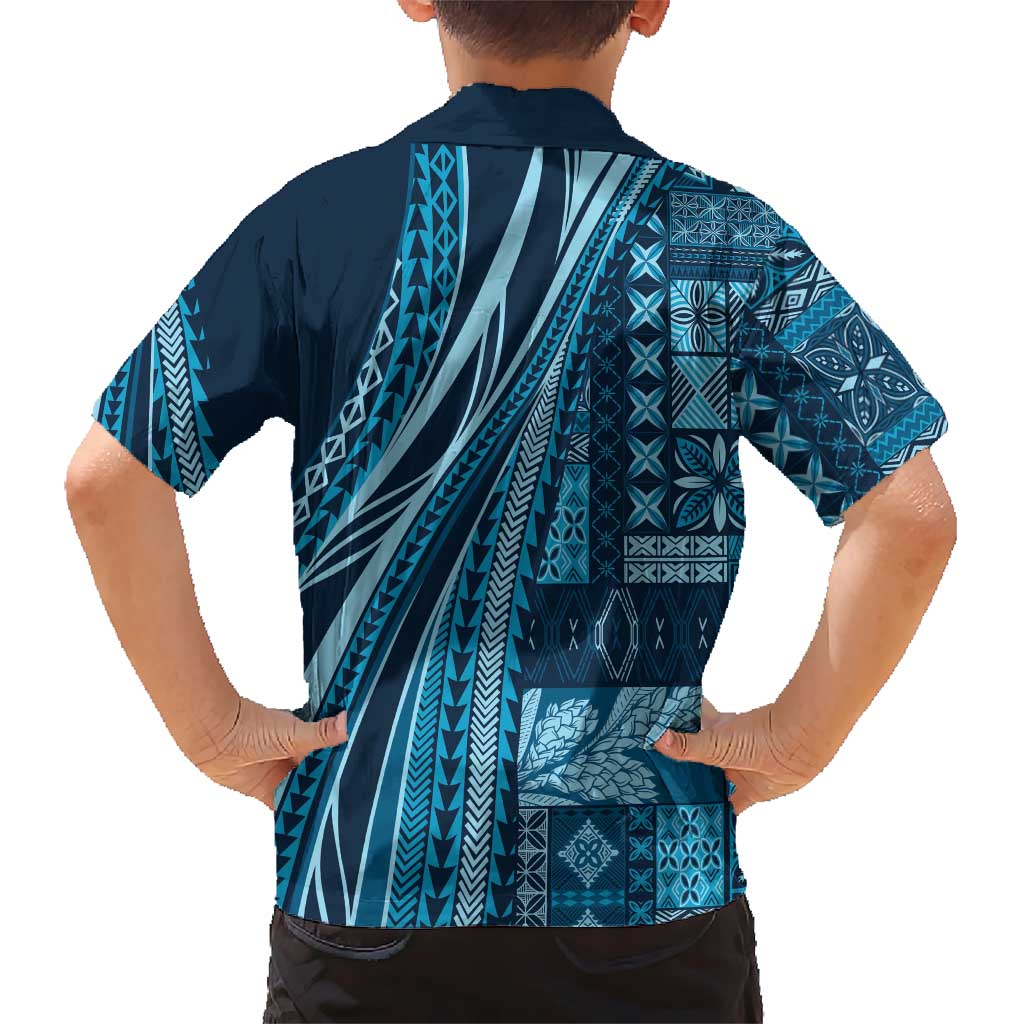 Pasifika Women's Day - Samoa Siapo Malu Tattoo Inspired Hawaiian Shirt Navy Blue