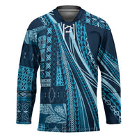 Pasifika Women's Day - Samoa Siapo Malu Tattoo Inspired Hockey Jersey Navy Blue LT7 Unisex Navy Blue - Polynesian Pride