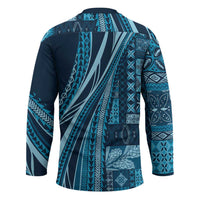 Pasifika Women's Day - Samoa Siapo Malu Tattoo Inspired Hockey Jersey Navy Blue LT7 - Polynesian Pride
