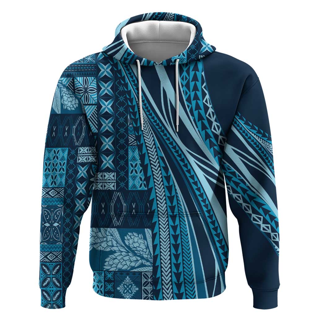 Pasifika Women's Day - Samoa Siapo Malu Tattoo Inspired Hoodie Navy Blue LT7 Pullover Hoodie Navy Blue - Polynesian Pride