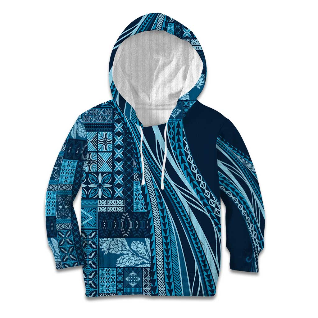 Pasifika Women's Day - Samoa Siapo Malu Tattoo Inspired Kid Hoodie Navy Blue LT7 Hoodie Navy Blue - Polynesian Pride