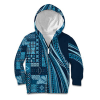 Pasifika Women's Day - Samoa Siapo Malu Tattoo Inspired Kid Hoodie Navy Blue LT7 Zip Hoodie Navy Blue - Polynesian Pride