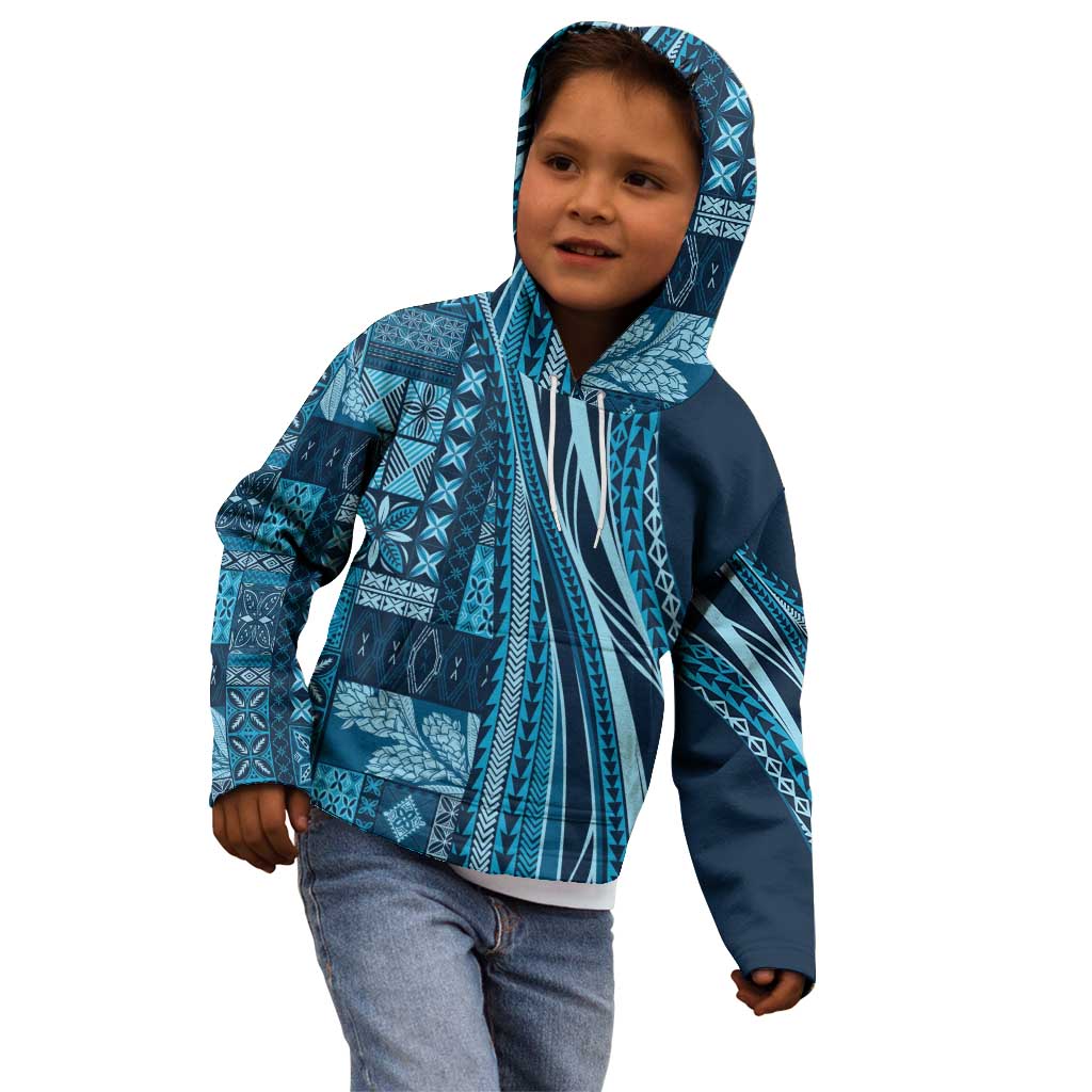 Pasifika Women's Day - Samoa Siapo Malu Tattoo Inspired Kid Hoodie Navy Blue LT7 - Polynesian Pride