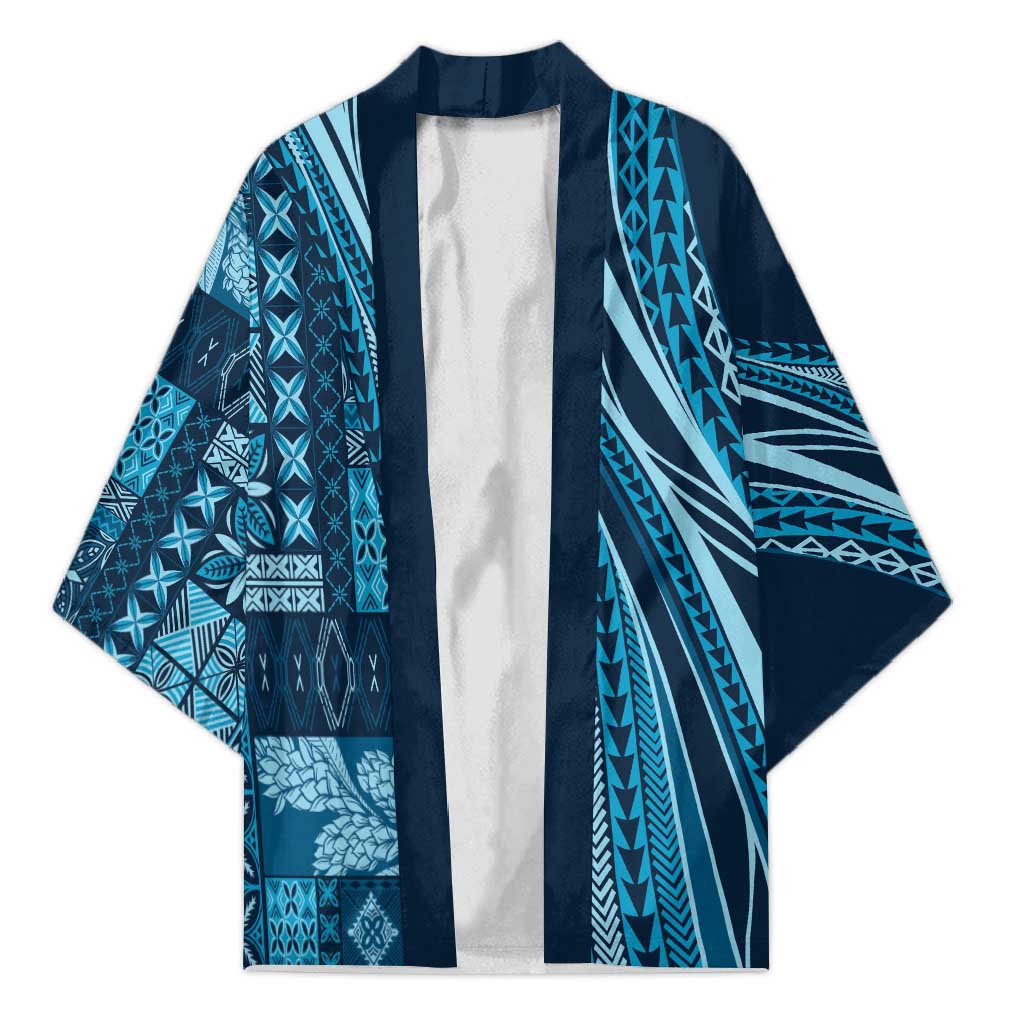 Pasifika Women's Day - Samoa Siapo Malu Tattoo Inspired Kimono Navy Blue LT7 Unisex Navy Blue - Polynesian Pride