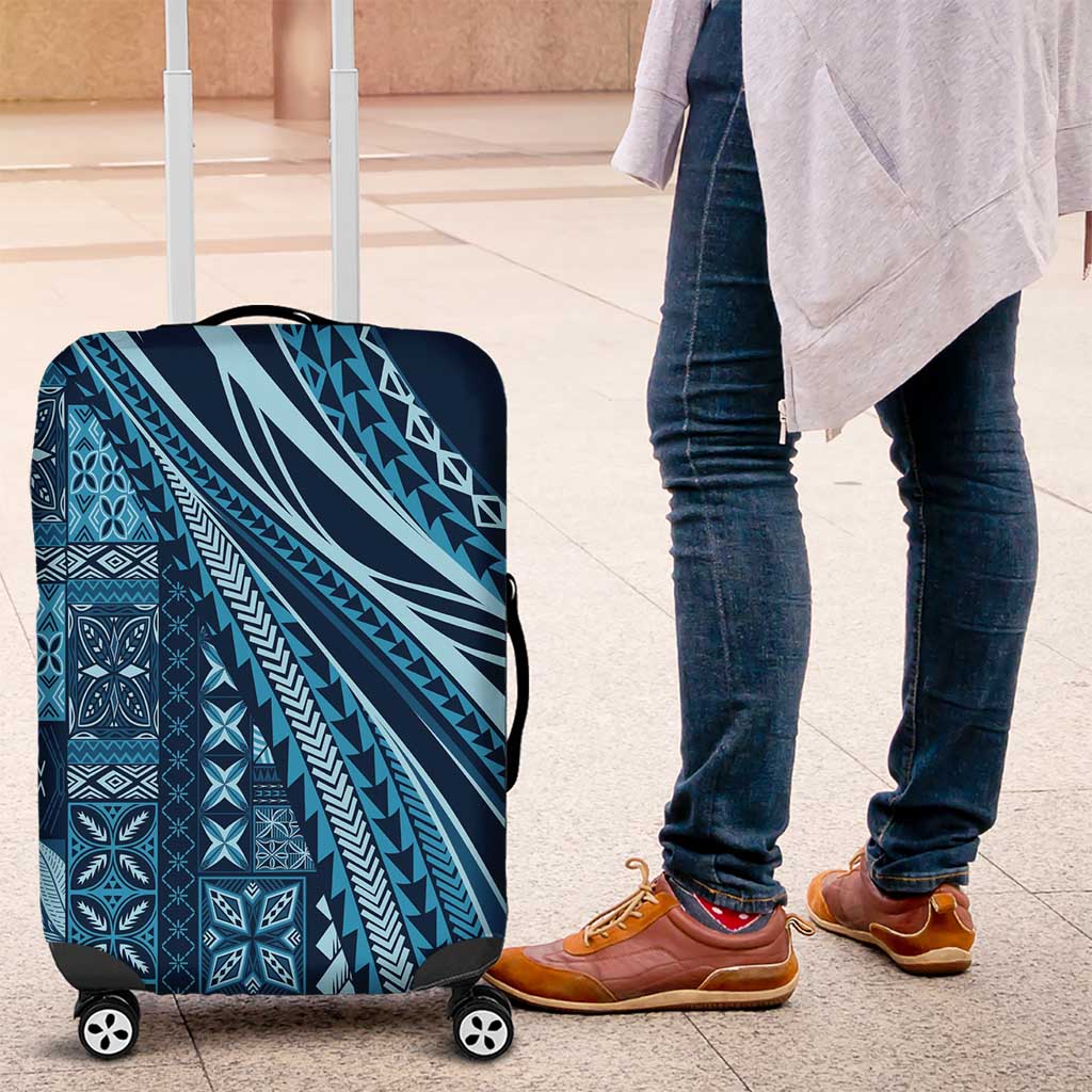 Pasifika Women's Day - Samoa Siapo Malu Tattoo Inspired Luggage Cover Navy Blue LT7 Navy Blue - Polynesian Pride