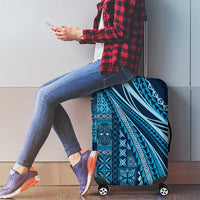 Pasifika Women's Day - Samoa Siapo Malu Tattoo Inspired Luggage Cover Navy Blue LT7 - Polynesian Pride