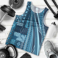 Pasifika Women's Day - Samoa Siapo Malu Tattoo Inspired Men Tank Top Navy Blue LT7 - Polynesian Pride