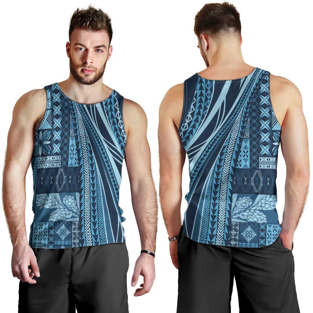 Pasifika Women's Day - Samoa Siapo Malu Tattoo Inspired Men Tank Top Navy Blue LT7 - Polynesian Pride