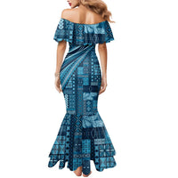 Pasifika Women's Day - Samoa Siapo Malu Tattoo Inspired Mermaid Dress Navy Blue LT7 - Polynesian Pride