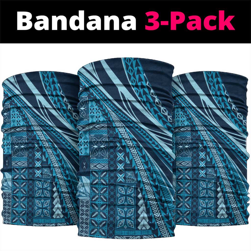 Pasifika Women's Day - Samoa Siapo Malu Tattoo Inspired Neck Gaiter Navy Blue LT7 package One Size: 25*50cm Navy Blue - Polynesian Pride