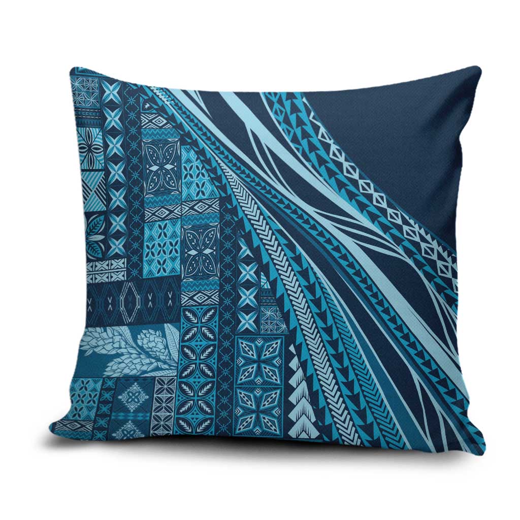 Pasifika Women's Day - Samoa Siapo Malu Tattoo Inspired Pillow Cover Navy Blue LT7 Navy Blue - Polynesian Pride