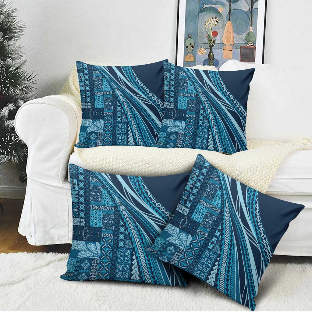 Pasifika Women's Day - Samoa Siapo Malu Tattoo Inspired Pillow Cover Navy Blue LT7 - Polynesian Pride
