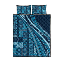 Pasifika Women's Day - Samoa Siapo Malu Tattoo Inspired Quilt Bed Set Navy Blue LT7 - Polynesian Pride