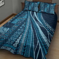 Pasifika Women's Day - Samoa Siapo Malu Tattoo Inspired Quilt Bed Set Navy Blue LT7 - Polynesian Pride