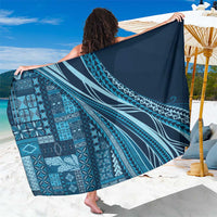 Pasifika Women's Day - Samoa Siapo Malu Tattoo Inspired Sarong Navy Blue LT7 One Size 44 x 66 inches Navy Blue - Polynesian Pride
