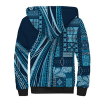 Pasifika Women's Day - Samoa Siapo Malu Tattoo Inspired Sherpa Hoodie Navy Blue LT7 - Polynesian Pride