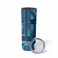 Pasifika Women's Day - Samoa Siapo Malu Tattoo Inspired Skinny Tumbler Navy Blue LT7 - Polynesian Pride