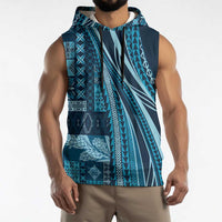 Pasifika Women's Day - Samoa Siapo Malu Tattoo Inspired Sleeveless Hoodie Navy Blue