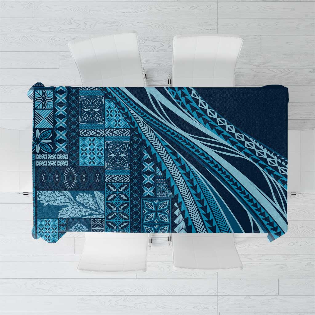 Pasifika Women's Day - Samoa Siapo Malu Tattoo Inspired Tablecloth Navy Blue LT7 Navy Blue - Polynesian Pride