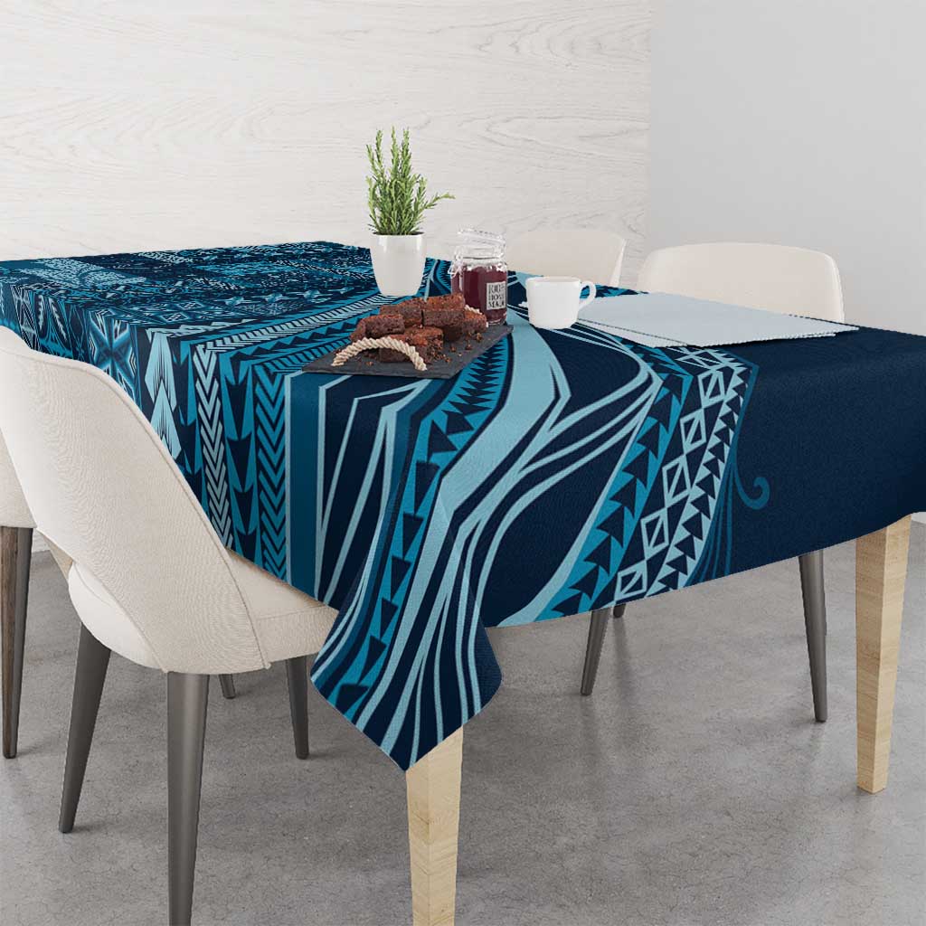 Pasifika Women's Day - Samoa Siapo Malu Tattoo Inspired Tablecloth Navy Blue LT7 - Polynesian Pride