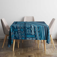 Pasifika Women's Day - Samoa Siapo Malu Tattoo Inspired Tablecloth Navy Blue LT7 - Polynesian Pride