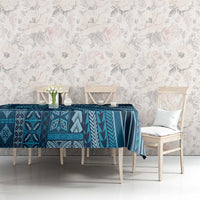Pasifika Women's Day - Samoa Siapo Malu Tattoo Inspired Tablecloth Navy Blue LT7 - Polynesian Pride
