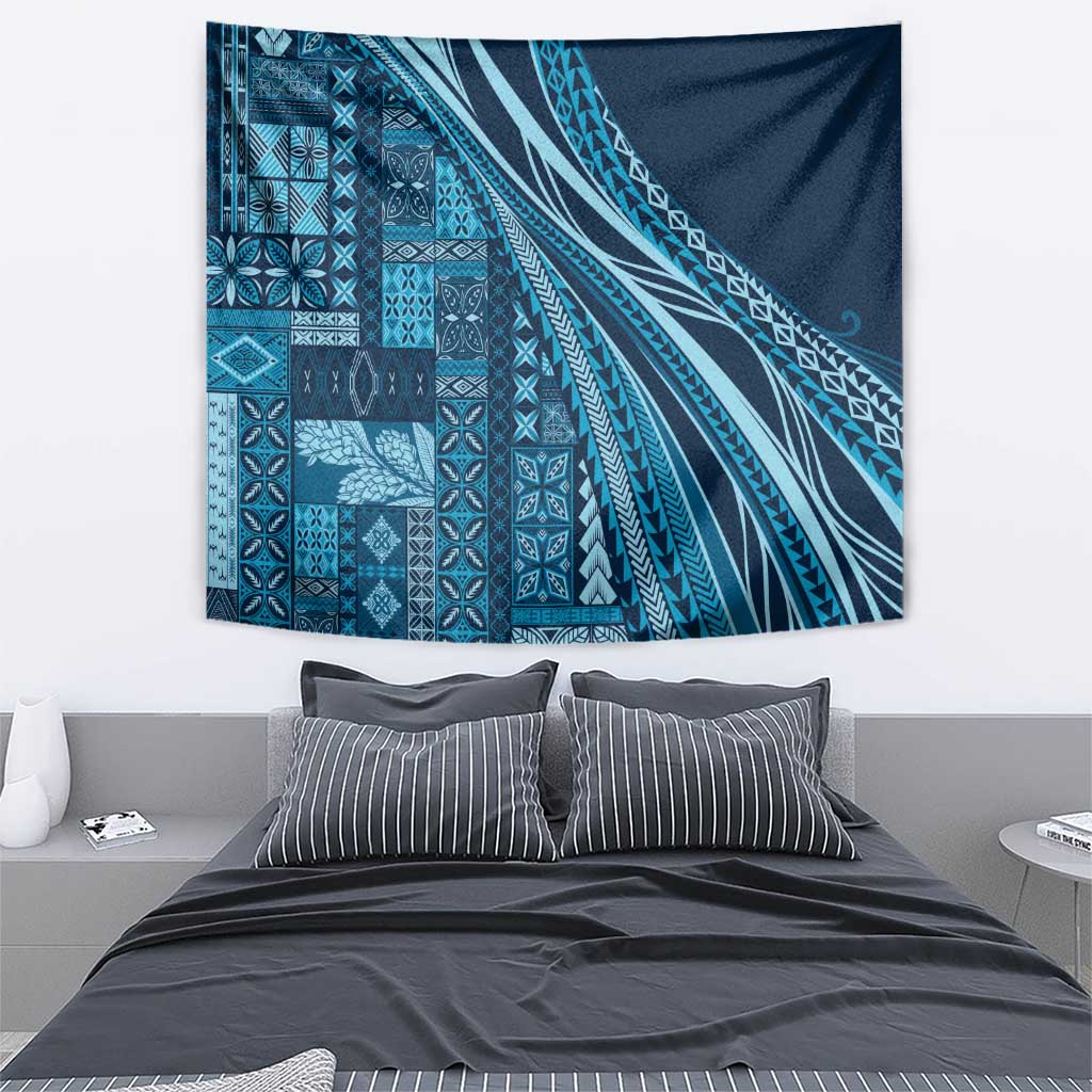 Pasifika Women's Day - Samoa Siapo Malu Tattoo Inspired Tapestry Navy Blue LT7 - Polynesian Pride