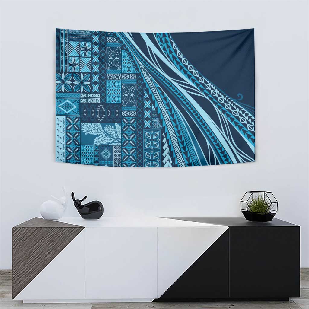 Pasifika Women's Day - Samoa Siapo Malu Tattoo Inspired Tapestry Navy Blue LT7 - Polynesian Pride