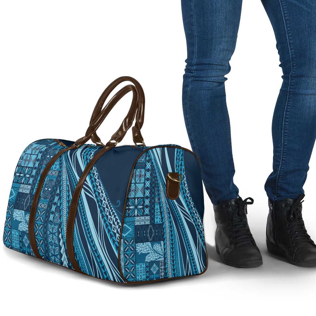 Pasifika Women's Day - Samoa Siapo Malu Tattoo Inspired Travel Bag Navy Blue