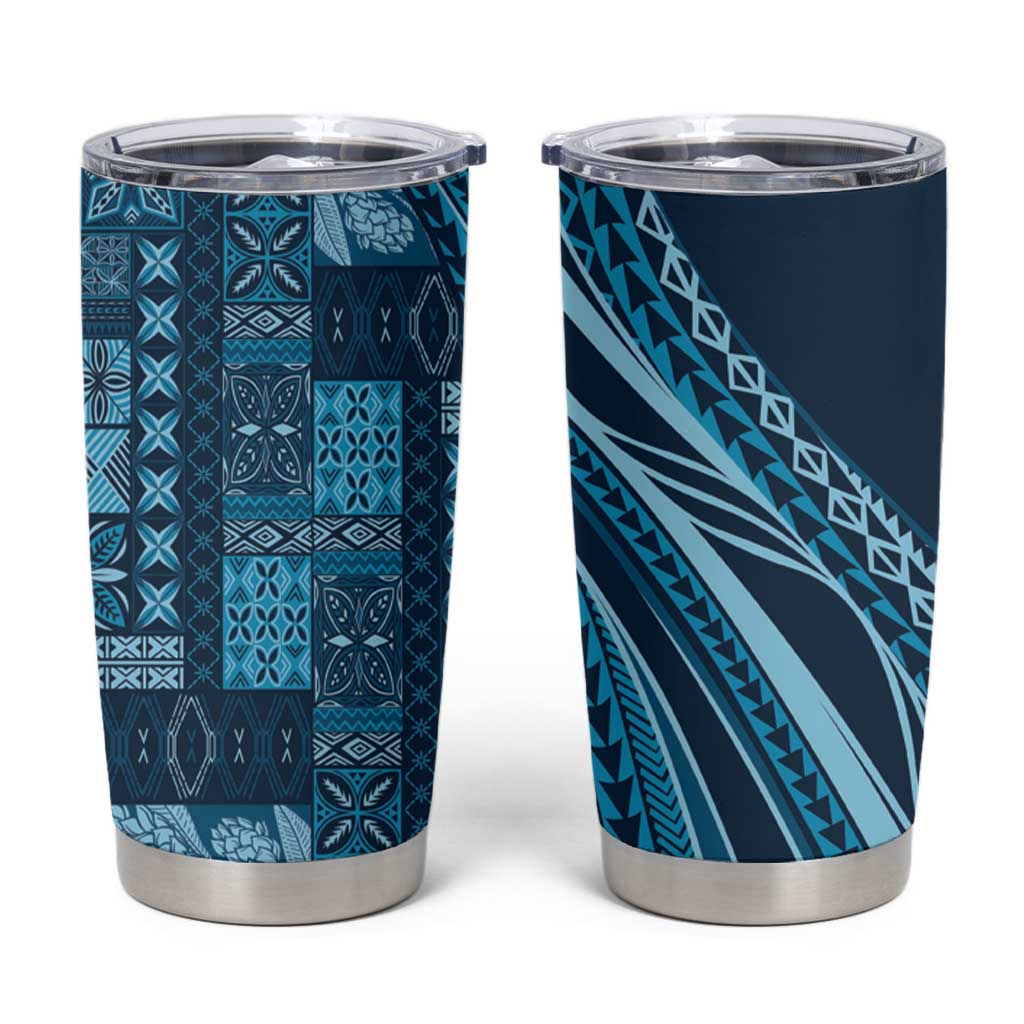 Pasifika Women's Day - Samoa Siapo Malu Tattoo Inspired Tumbler Cup Navy Blue