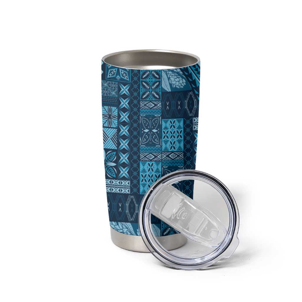 Pasifika Women's Day - Samoa Siapo Malu Tattoo Inspired Tumbler Cup Navy Blue