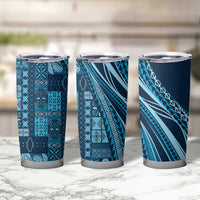 Pasifika Women's Day - Samoa Siapo Malu Tattoo Inspired Tumbler Cup Navy Blue