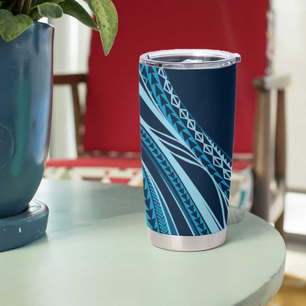 Pasifika Women's Day - Samoa Siapo Malu Tattoo Inspired Tumbler Cup Navy Blue