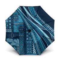 Pasifika Women's Day - Samoa Siapo Malu Tattoo Inspired Umbrella Navy Blue LT7 One Size Folded 11.42 inch Opened Diameter 37.4 inch Navy Blue - Polynesian Pride