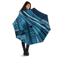 Pasifika Women's Day - Samoa Siapo Malu Tattoo Inspired Umbrella Navy Blue LT7 - Polynesian Pride