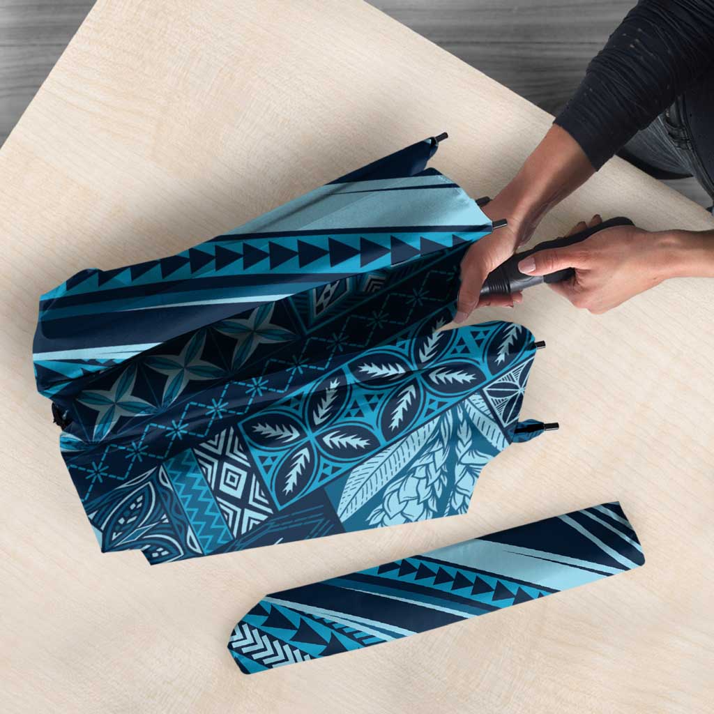 Pasifika Women's Day - Samoa Siapo Malu Tattoo Inspired Umbrella Navy Blue LT7 - Polynesian Pride