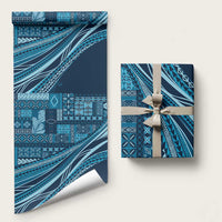 Pasifika Women's Day - Samoa Siapo Malu Tattoo Inspired Wrapping Paper Navy Blue LT7 58" × 23" Navy Blue - Polynesian Pride