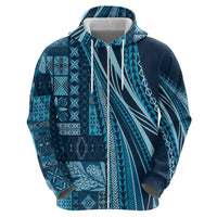 Pasifika Women's Day - Samoa Siapo Malu Tattoo Inspired Zip Hoodie Navy Blue LT7 - Polynesian Pride
