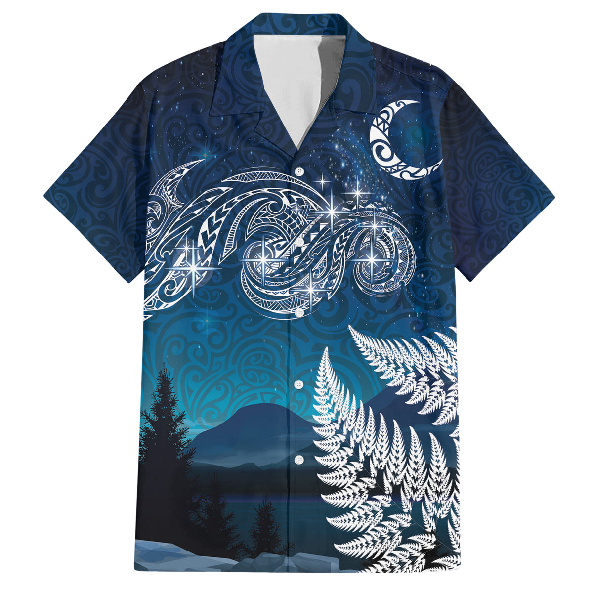 New Zealand Matariki Family Matching Short Sleeve Bodycon Dress and Hawaiian Shirt Starry Night Style