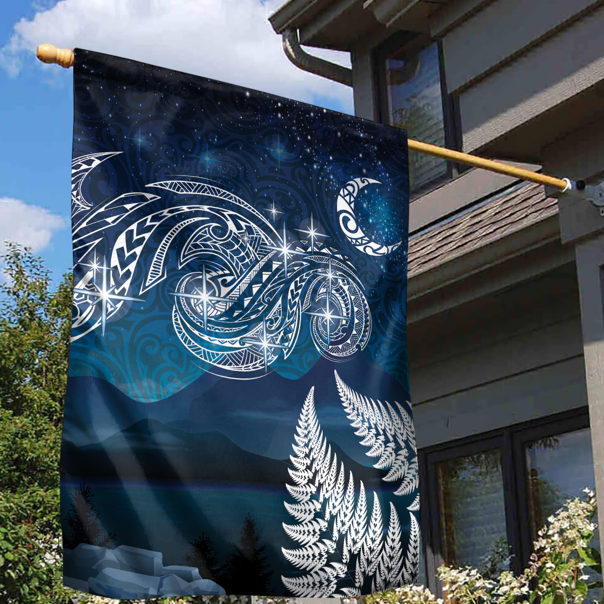 New Zealand Matariki Garden Flag Starry Night Style