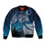New Zealand Matariki Sleeve Zip Bomber Jacket Starry Night Style