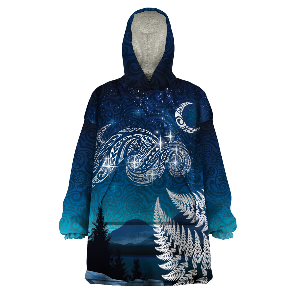 New Zealand Matariki Wearable Blanket Hoodie Starry Night Style